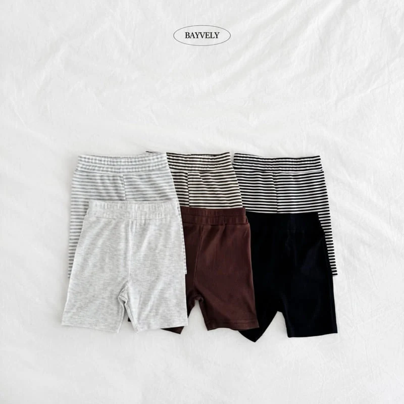 Bayvely - Korean Children Fashion - #toddlerclothing - Bike Plain Stripe Leggings Set