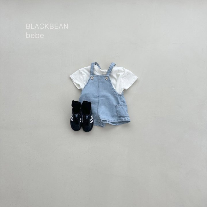 Black Bean - Korean Baby Fashion - #babyclothing - Bebe Pocket Denim Overall Set - 3