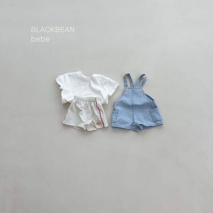 Black Bean - Korean Baby Fashion - #babyclothing - Bebe Pocket Denim Overall Set - 4