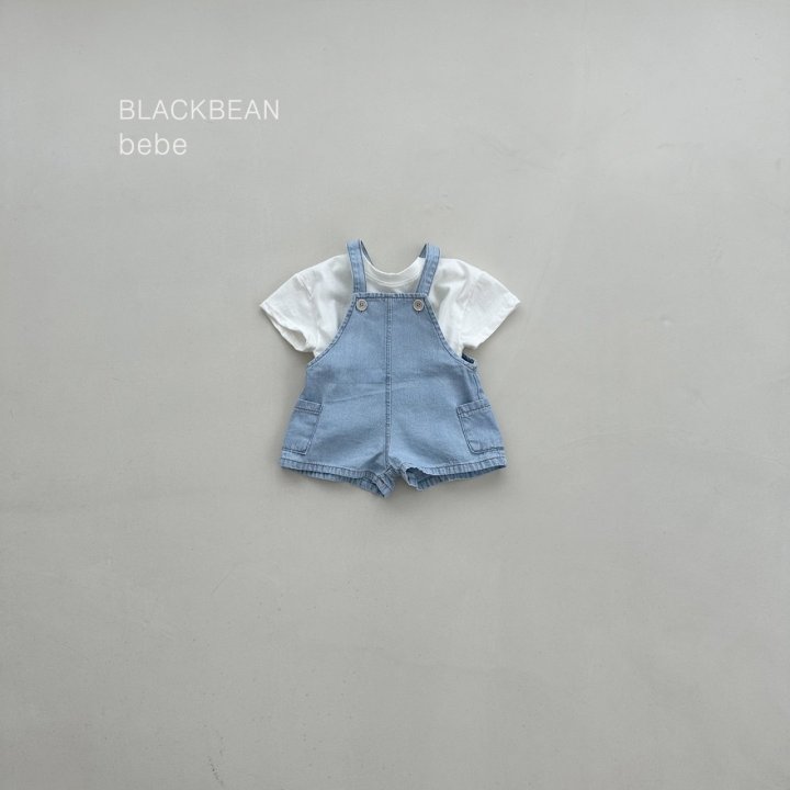 Black Bean - Korean Baby Fashion - #babyfever - Bebe Pocket Denim Overall Set - 5
