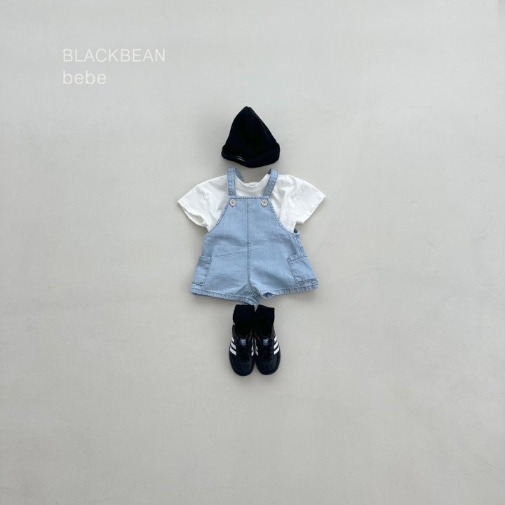 Black Bean - Korean Baby Fashion - #babylifestyle - Bebe Pocket Denim Overall Set - 7