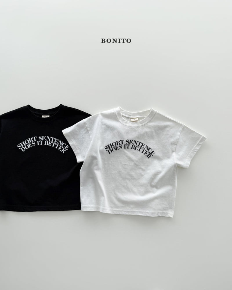 Bonito - Korean Children Fashion - #kidsshorts - Sentence Short Sleeve Tee - 2