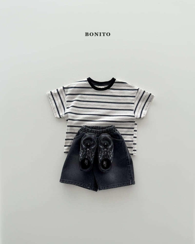 Bonito - Korean Children Fashion - #kidsstore - Bermuda Brush Denim Pants - 7