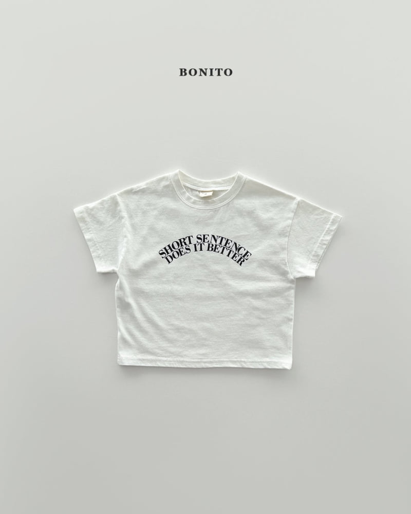 Bonito - Korean Children Fashion - #kidsstore - Sentence Short Sleeve Tee - 3