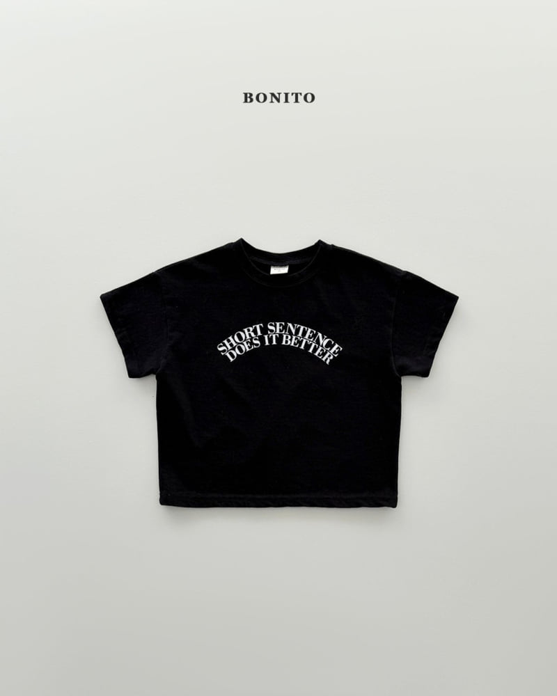 Bonito - Korean Children Fashion - #kidsstore - Sentence Short Sleeve Tee - 4