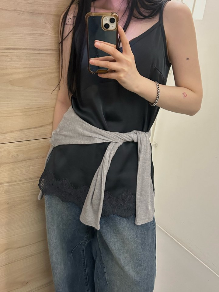 Buckle - Korean Women Fashion - #momslook - Lace Sleeveless Top - 3