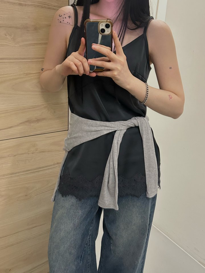 Buckle - Korean Women Fashion - #momslook - Lace Sleeveless Top - 5