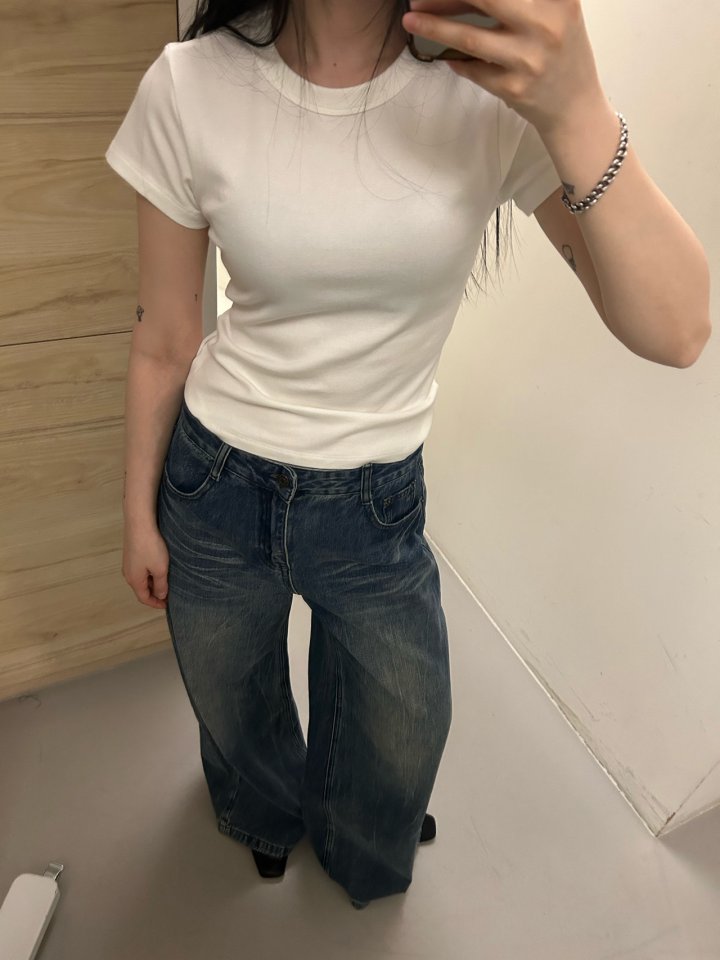 Buckle - Korean Women Fashion - #momslook - Round Neck Tee - 11