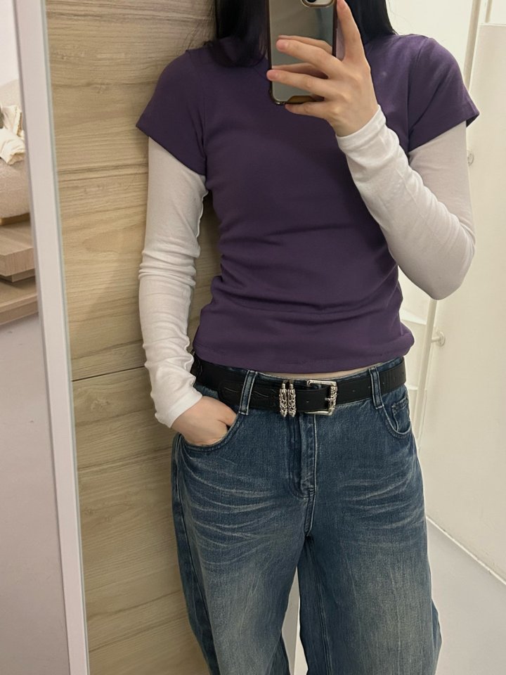 Buckle - Korean Women Fashion - #momslook - Round Neck Tee - 5
