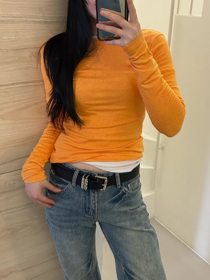 Buckle - Korean Women Fashion - #momslook - U Long Sleeve Tee - 9