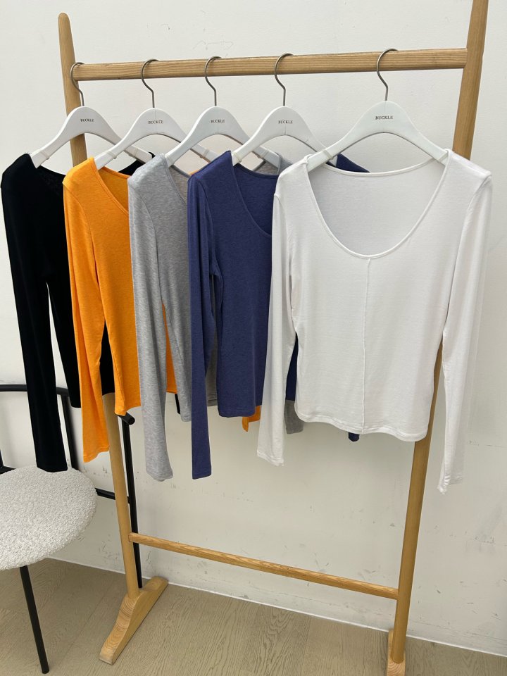 Buckle - Korean Women Fashion - #pursuepretty - U Long Sleeve Tee