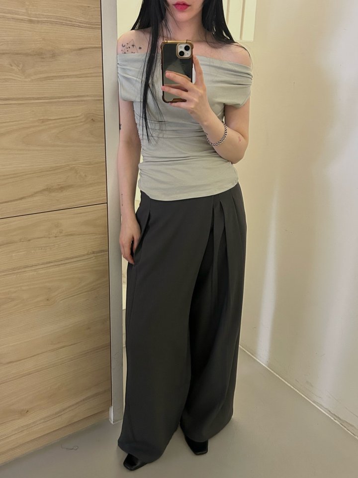 Buckle - Korean Women Fashion - #romanticstyle - Shirred Sleeveless Top - 5