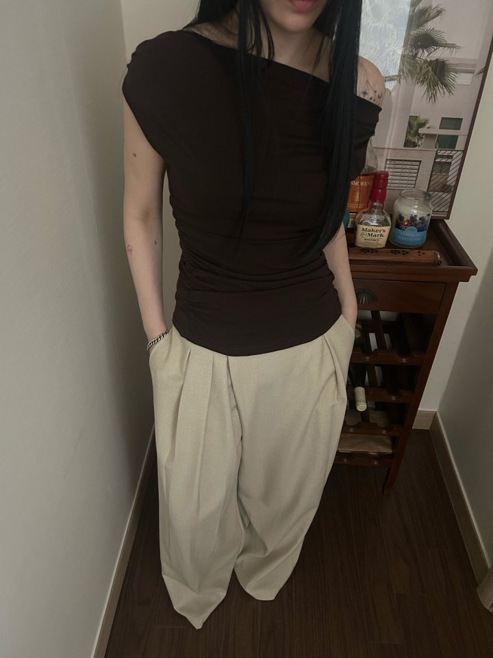 Buckle - Korean Women Fashion - #thatsdarling - Shirred Sleeveless Top - 7