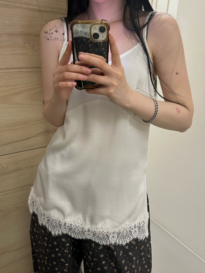 Buckle - Korean Women Fashion - #womensfashion - Lace Sleeveless Top - 12