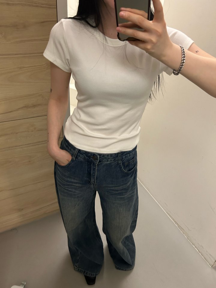 Buckle - Korean Women Fashion - #womensfashion - Round Neck Tee - 12