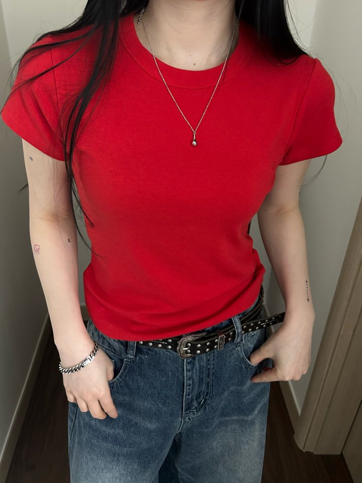 Buckle - Korean Women Fashion - #womensfashion - Round Neck Tee - 2