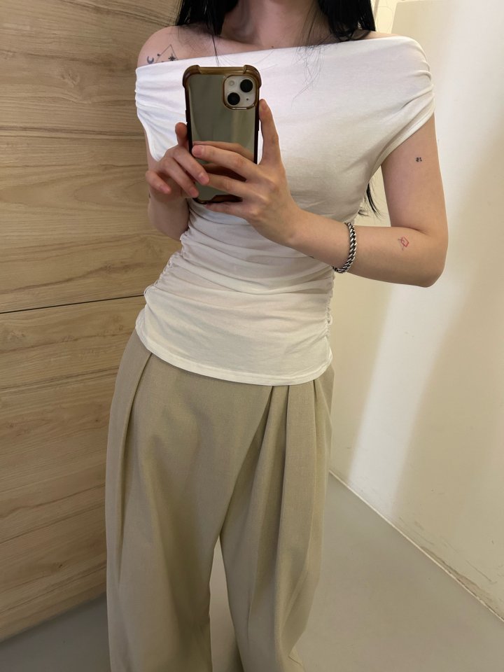 Buckle - Korean Women Fashion - #womensfashion - Shirred Sleeveless Top - 12