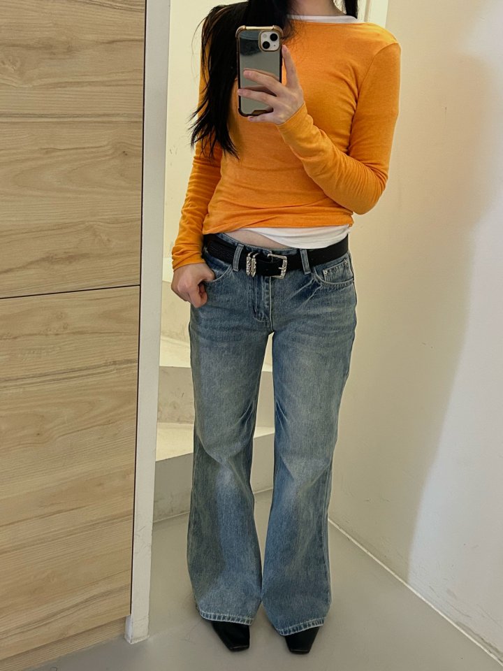 Buckle - Korean Women Fashion - #womensfashion - U Long Sleeve Tee - 12