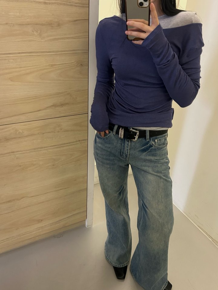 Buckle - Korean Women Fashion - #womensfashion - U Long Sleeve Tee - 8