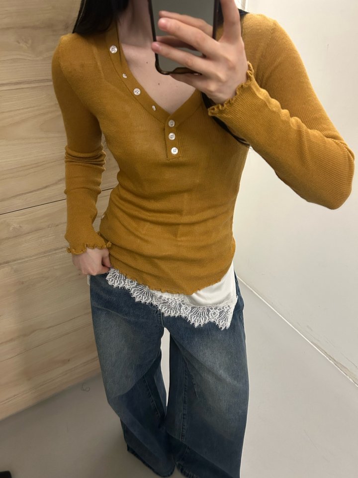 Buckle - Korean Women Fashion - #womensfashion - Diagonal V-Neck Knit Sweater - 11