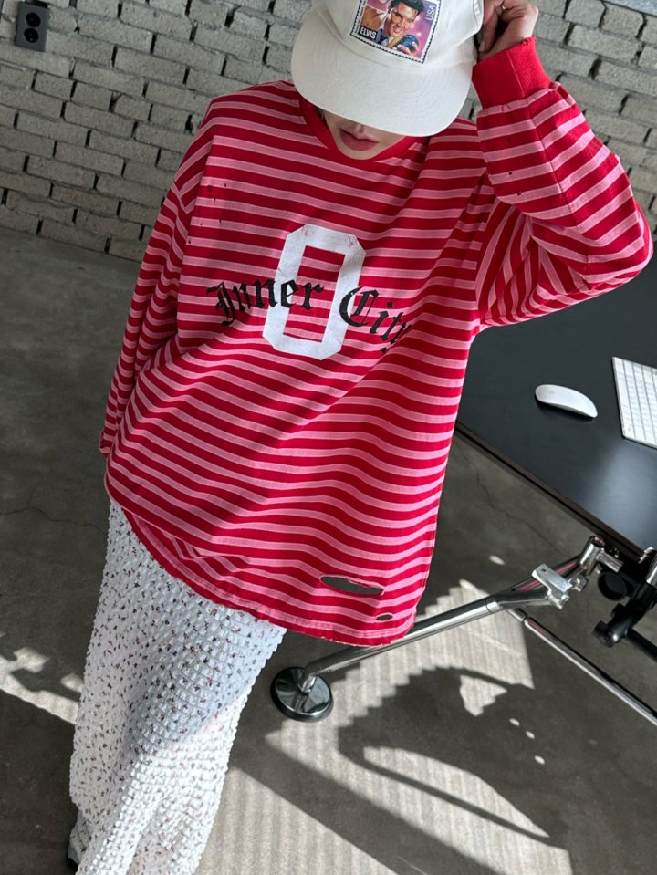 Chavi - Korean Women Fashion - #momslook - Vintage Stripe Tee - 11