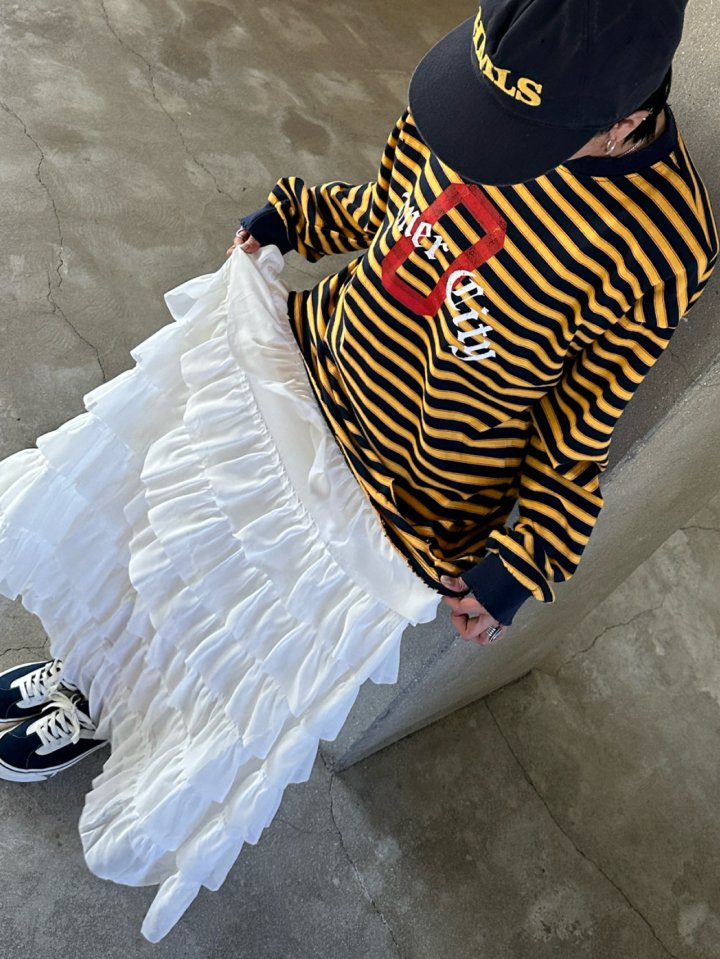 Chavi - Korean Women Fashion - #momslook - Vintage Stripe Tee - 3