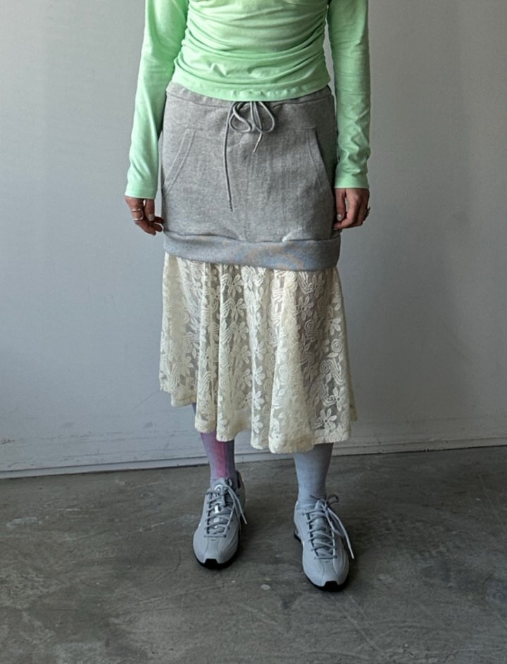 Chavi - Korean Women Fashion - #momslook - Kangaroo Lace Skirt - 8