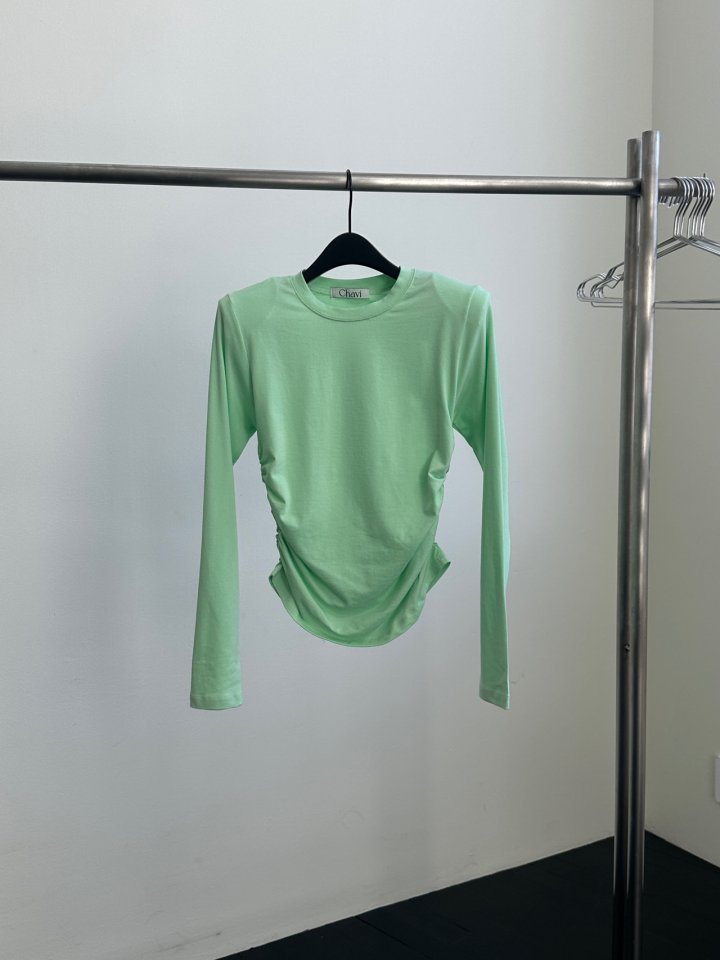 Chavi - Korean Women Fashion - #romanticstyle - Pad Shirring Tee - 11