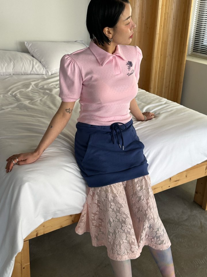 Chavi - Korean Women Fashion - #thatsdarling - Eyelet Collar Tee - 11