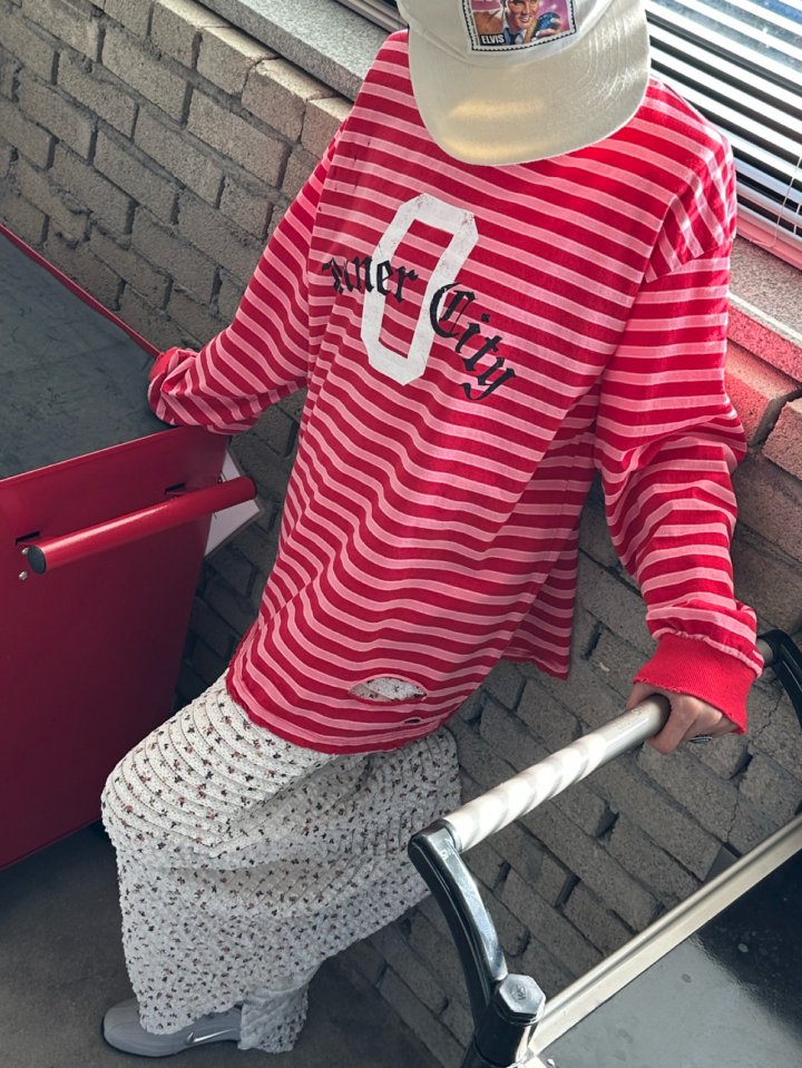 Chavi - Korean Women Fashion - #womensfashion - Vintage Stripe Tee - 12