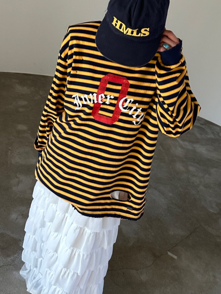 Chavi - Korean Women Fashion - #womensfashion - Vintage Stripe Tee - 2