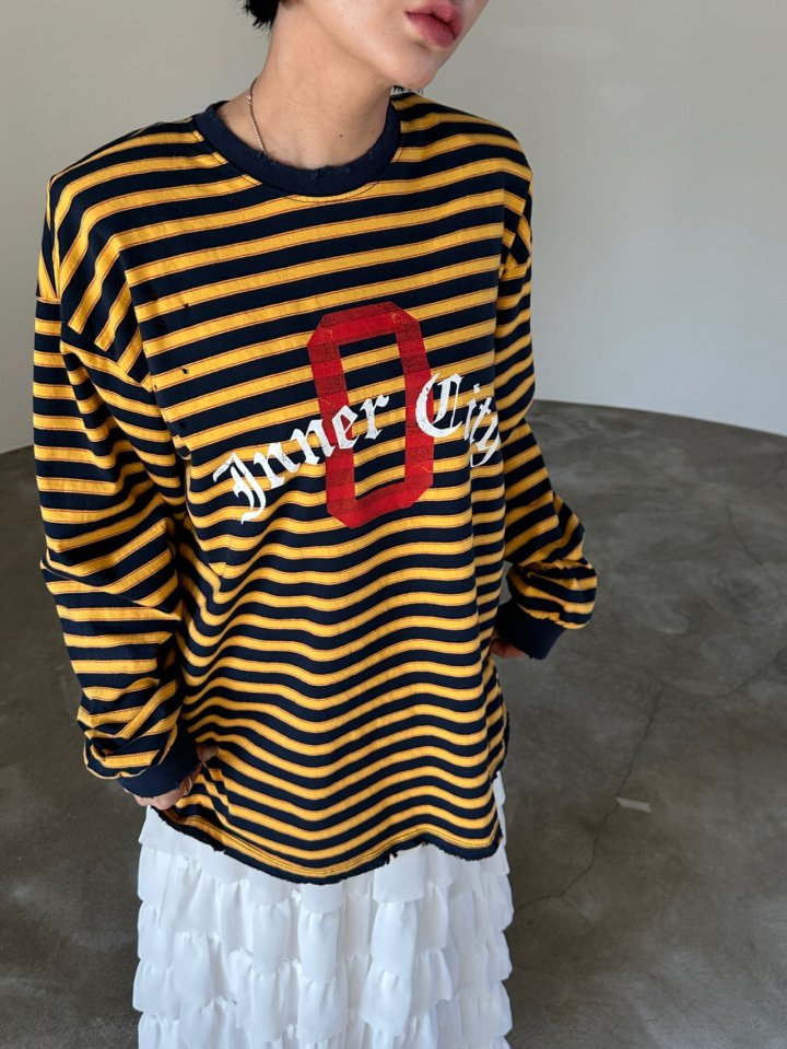 Chavi - Korean Women Fashion - #momslook - Vintage Stripe Tee - 4