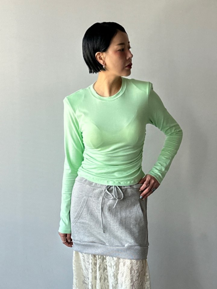 Chavi - Korean Women Fashion - #womensfashion - Pad Shirring Tee - 2