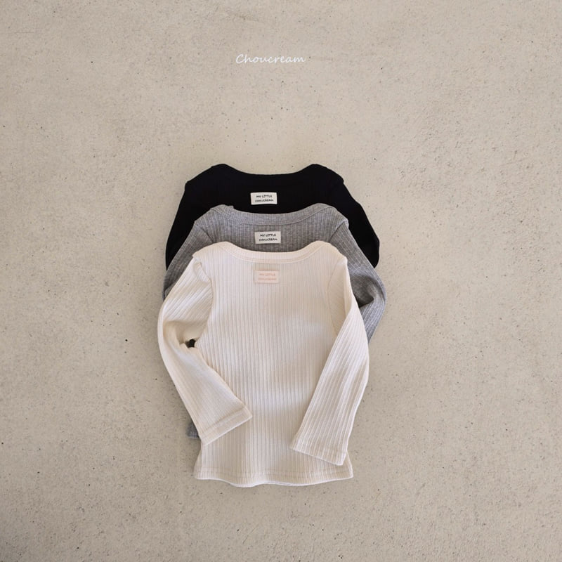 Choucream - Korean Baby Fashion - #babyboutique - Boat Neck Ribbed Tee - 3