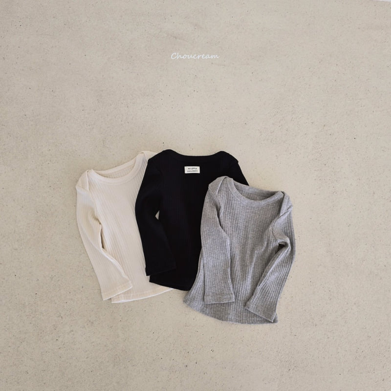 Choucream - Korean Baby Fashion - #babyboutique - Boat Neck Ribbed Tee - 4