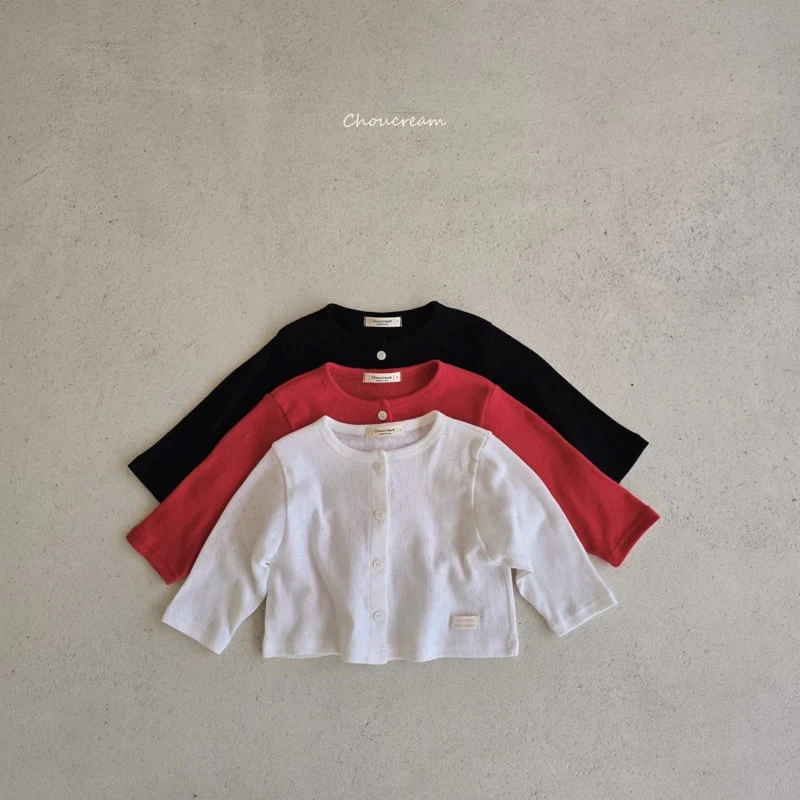 Choucream - Korean Baby Fashion - #babyboutiqueclothing - Eyelet Cardigan