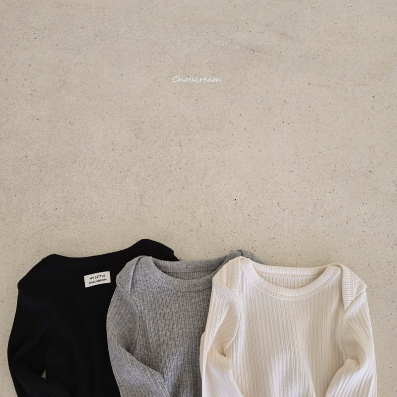 Choucream - Korean Baby Fashion - #babyclothing - Boat Neck Ribbed Tee - 5