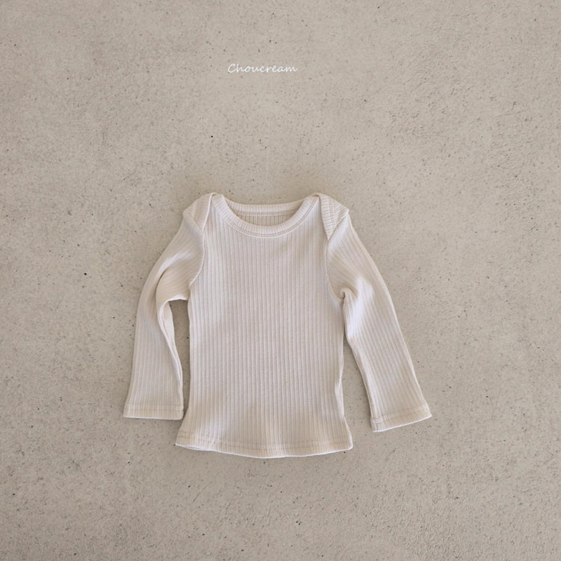 Choucream - Korean Baby Fashion - #babygirlfashion - Boat Neck Ribbed Tee - 8