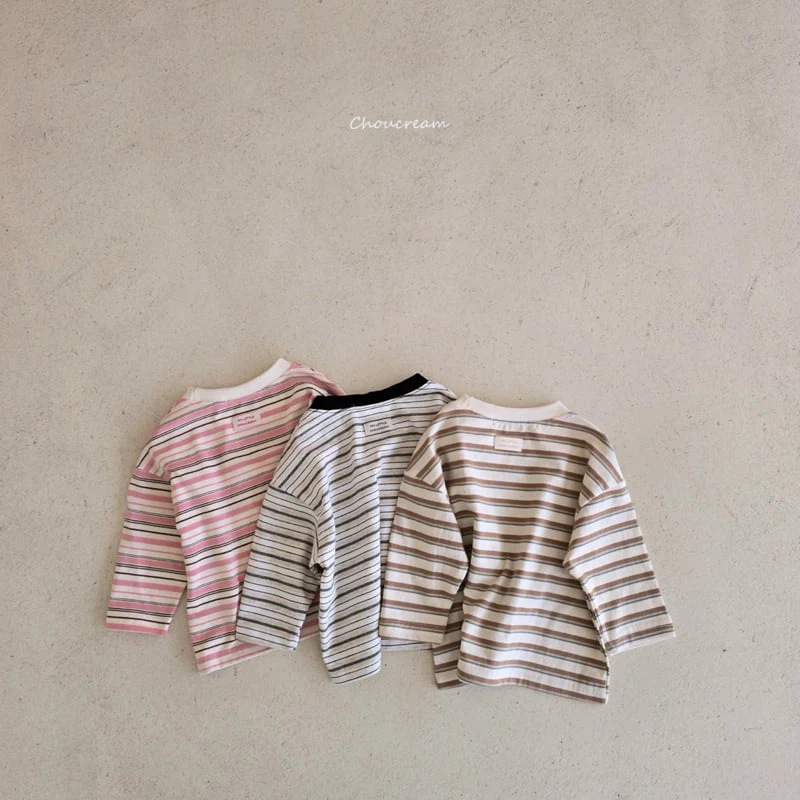 Choucream - Korean Baby Fashion - #babyootd - Multi Stripe Tee