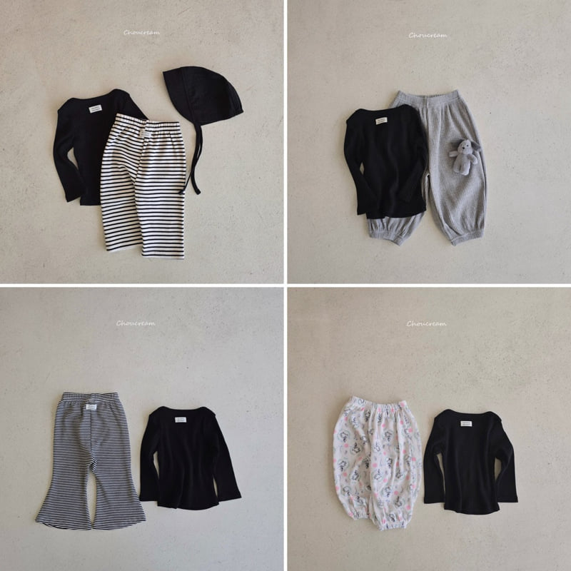 Choucream - Korean Baby Fashion - #babyoutfit - Boat Neck Ribbed Tee - 12