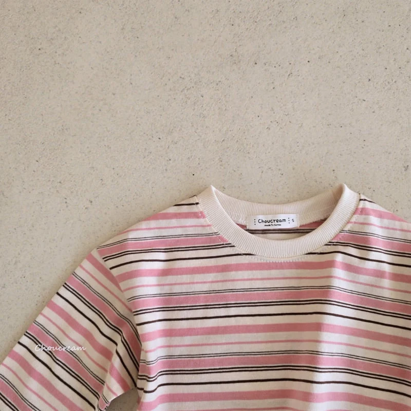 Choucream - Korean Baby Fashion - #babyoutfit - Multi Stripe Tee - 4