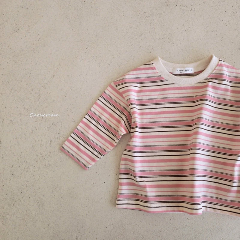 Choucream - Korean Baby Fashion - #onlinebabyboutique - Multi Stripe Tee - 5