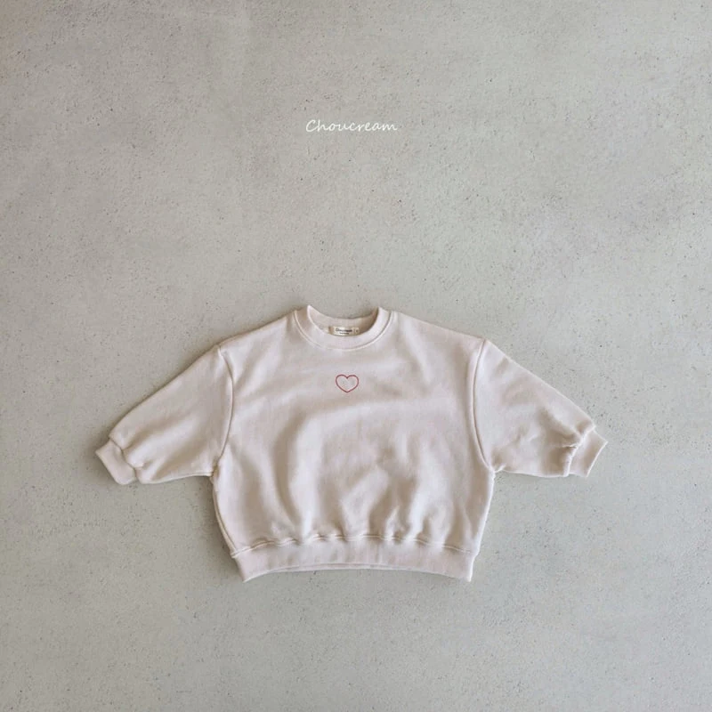 Choucream - Korean Baby Fashion - #babywear - Heart Embroidery Sweatshirt - 4