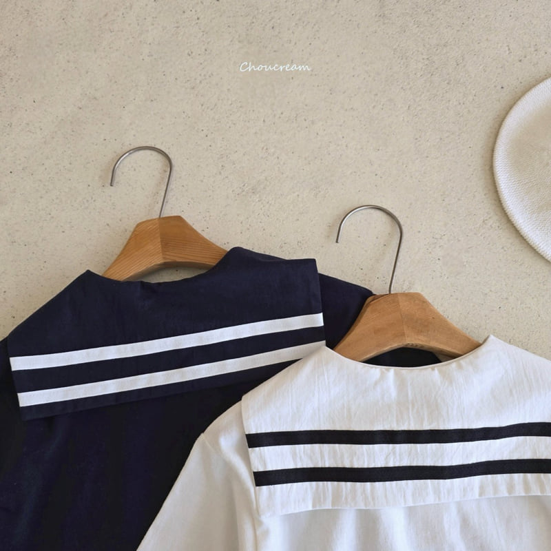 Choucream - Korean Baby Fashion - #onlinebabyshop - Sailor Collar Tee - 3