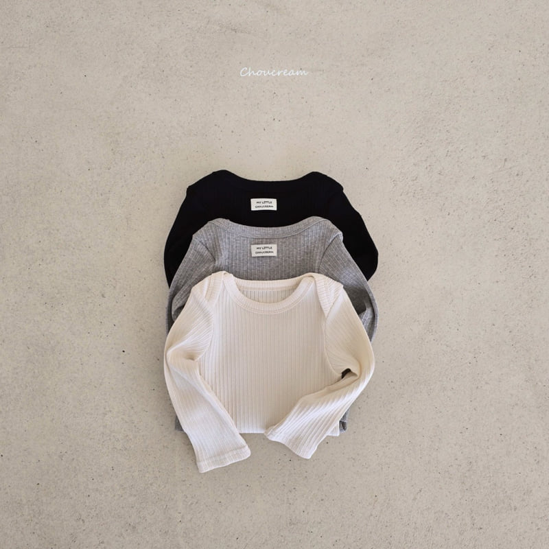 Choucream - Korean Baby Fashion - #onlinebabyshop - Boat Neck Ribbed Tee