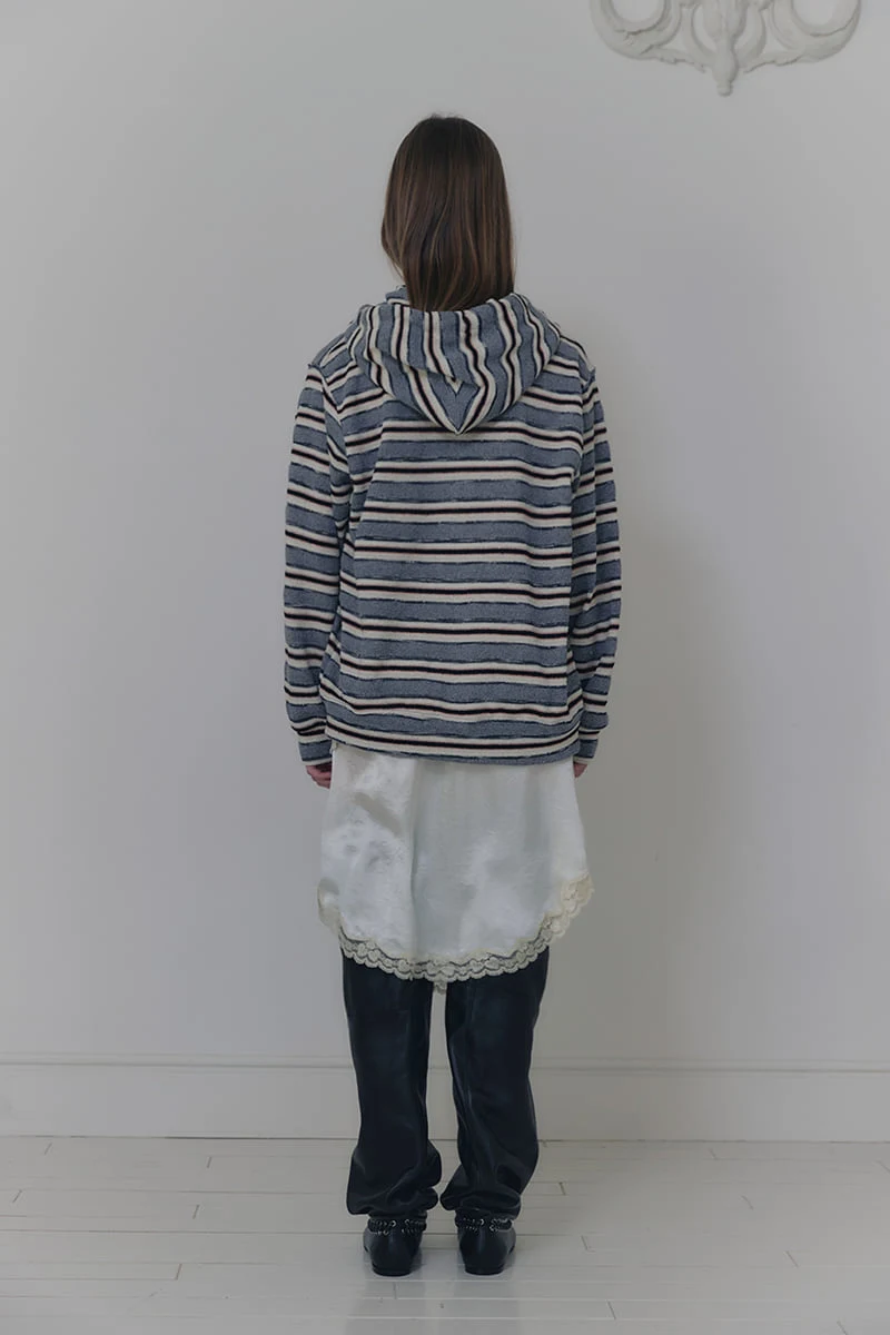 Connaught - Korean Women Fashion - #momslook - Boy Stripe Hoodie - 3