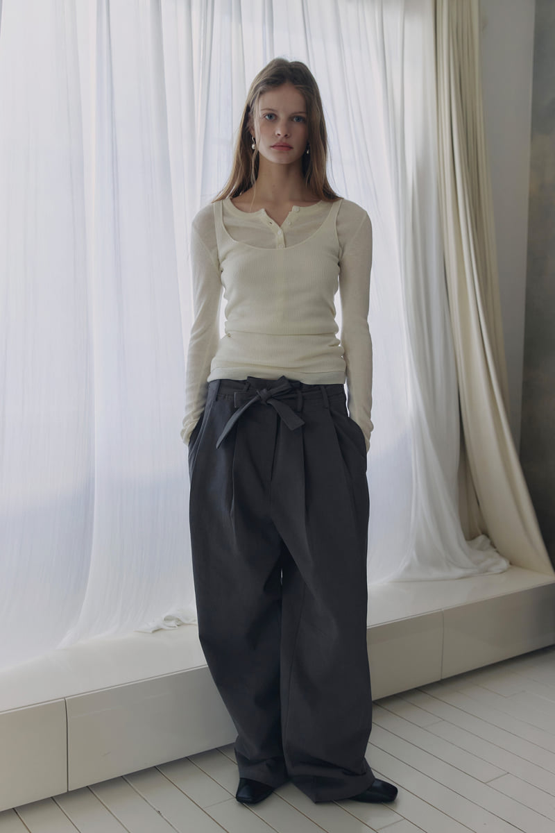 Connaught - Korean Women Fashion - #vintagekidsstyle - Woolly Belt Pants - 4
