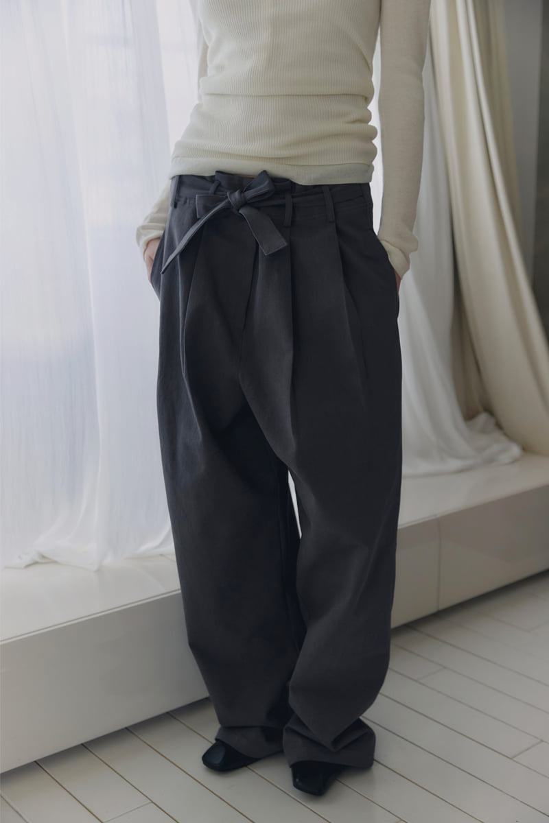 Connaught - Korean Women Fashion - #romanticstyle - Woolly Belt Pants - 6