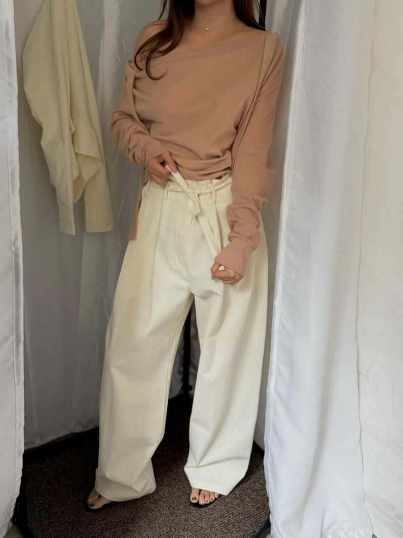 Connaught - Korean Women Fashion - #thatsdarling - Woolly Belt Pants - 8
