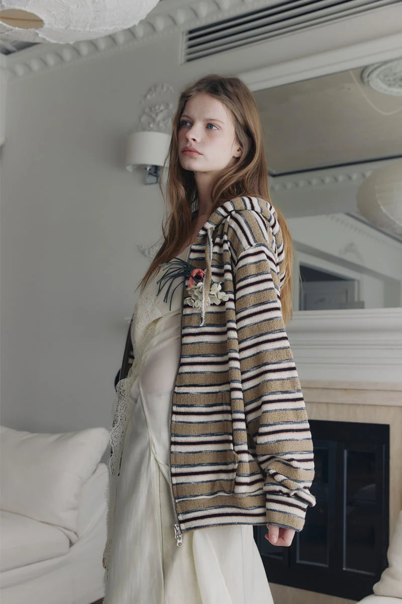 Connaught - Korean Women Fashion - #womensfashion - Boy Stripe Hoodie - 10